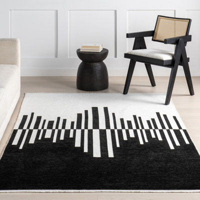 Tapis abstrait lavable à la machine Olea