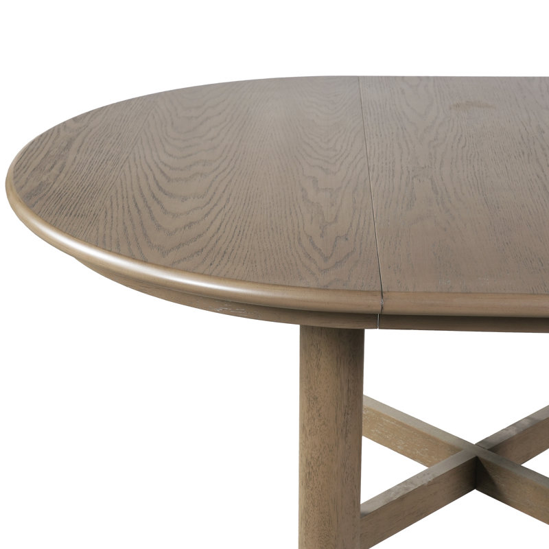 Table de salle à manger extensible ronde pour 4 à 6 personnes, table de cuisine avec feuilles amovibles et tablette, Espresso