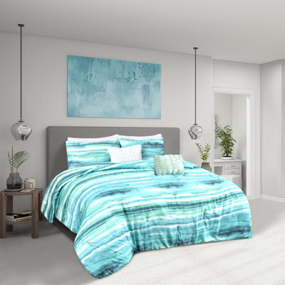  Microfiber Reversible 5 Piece Comforter Set