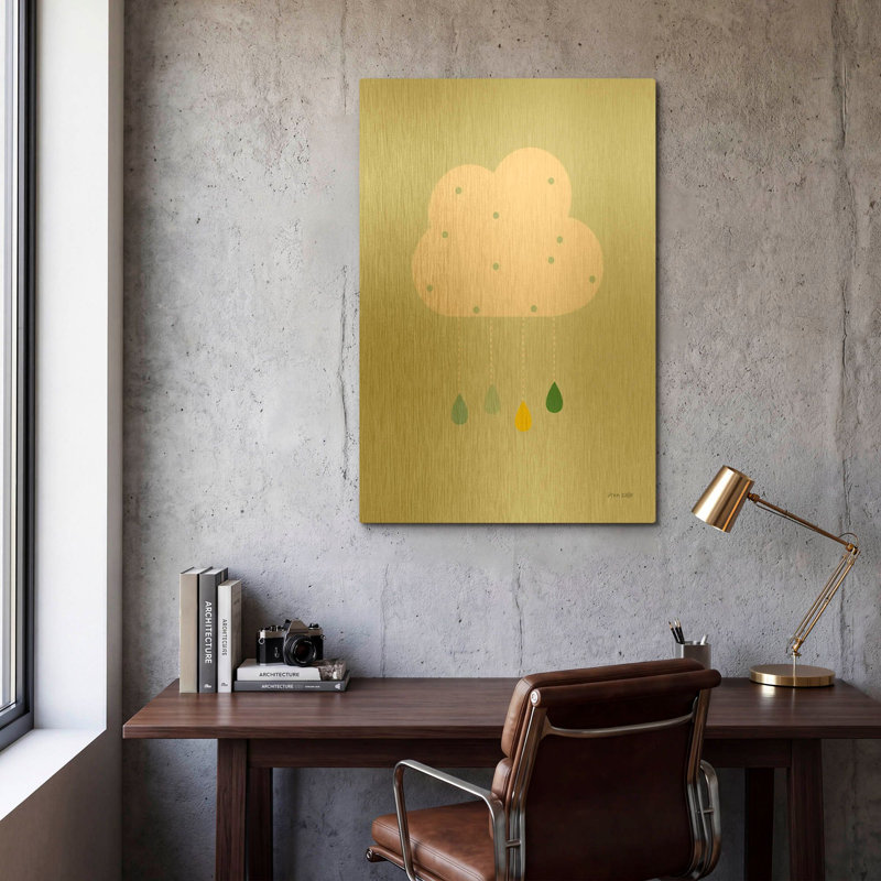 «Cloud II» par Ann Kelle, art mural en métal doré, 24 po x 36 po, 24 po x 36 po