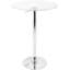 Table de bar à hauteur réglable en acrylique transparent avec base argentée, table de salle à manger ronde contemporaine pour deux