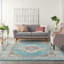 Tapis oriental bleu clair / ivoire Abbate-1360663370