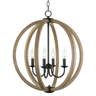 4 - Light Dimmable Globe Chandelier