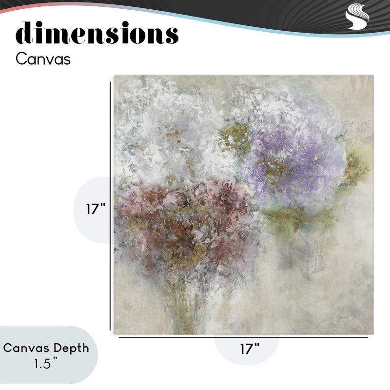 Toile «Dappled Visuals Flowers», conception par Leah Rei, H 17 po x l 17 po