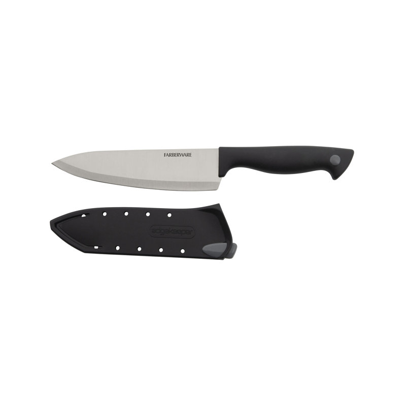 Farberware Edgekeeper Chef Knife with Built-In Self-Sharpening Blade Cover, 6"