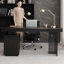 Bureau rectangulaire en bois manufacturé noir-1358251647