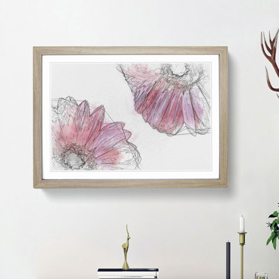 Two Spring Flowers in Pink in Abstract - Framed Print