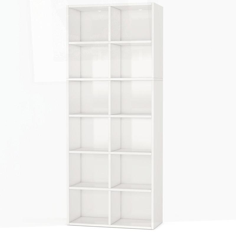 Narrow 12-Cube Modern Vertical Or Horizontal Bookcase Storage
