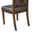 Ensemble de table de salle à manger 7 pièces comprenant une table ronde et 6 chaises en similicuir gris foncé avec dossier élégant - Finition noyer antique-1824719669-1824719668-1824719670