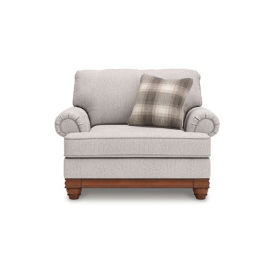 Fema Oversized Armchair, 1 Pillow, Rolled Arms, Sandstone Gray Chenille