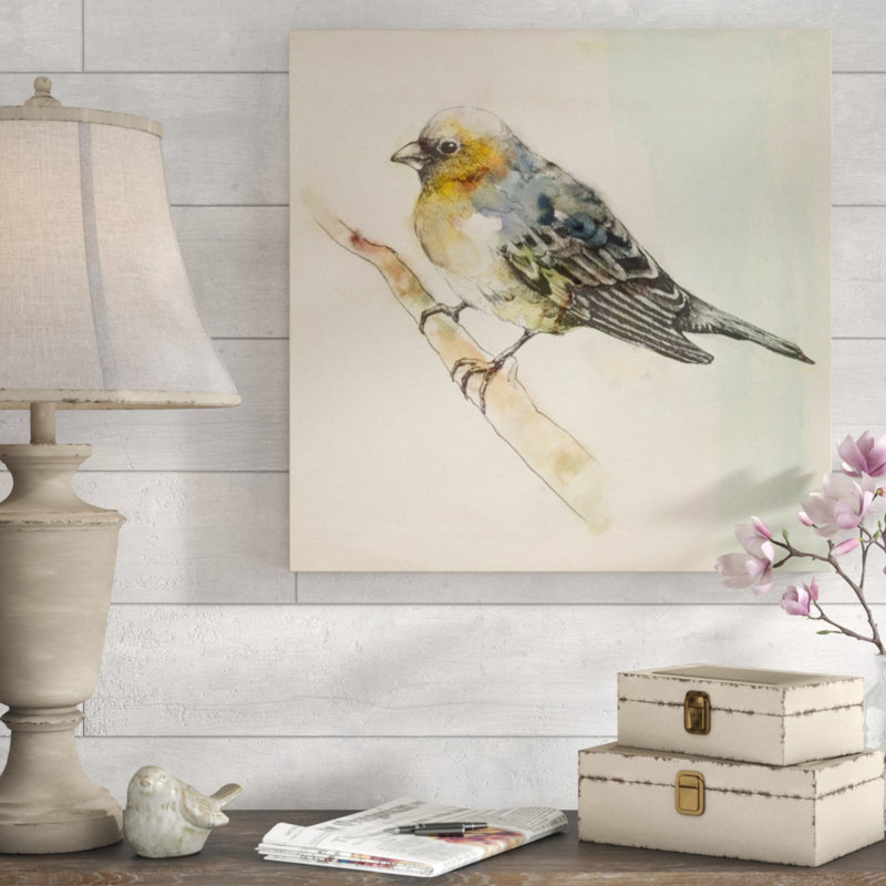 «Pretty Little Bird III» par Michelle Bennett - impression, H 24 po x l 24 po x 1,5 po, Couche de verre