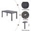 Table de salle à manger d'extérieur extensible en bois d'acacia