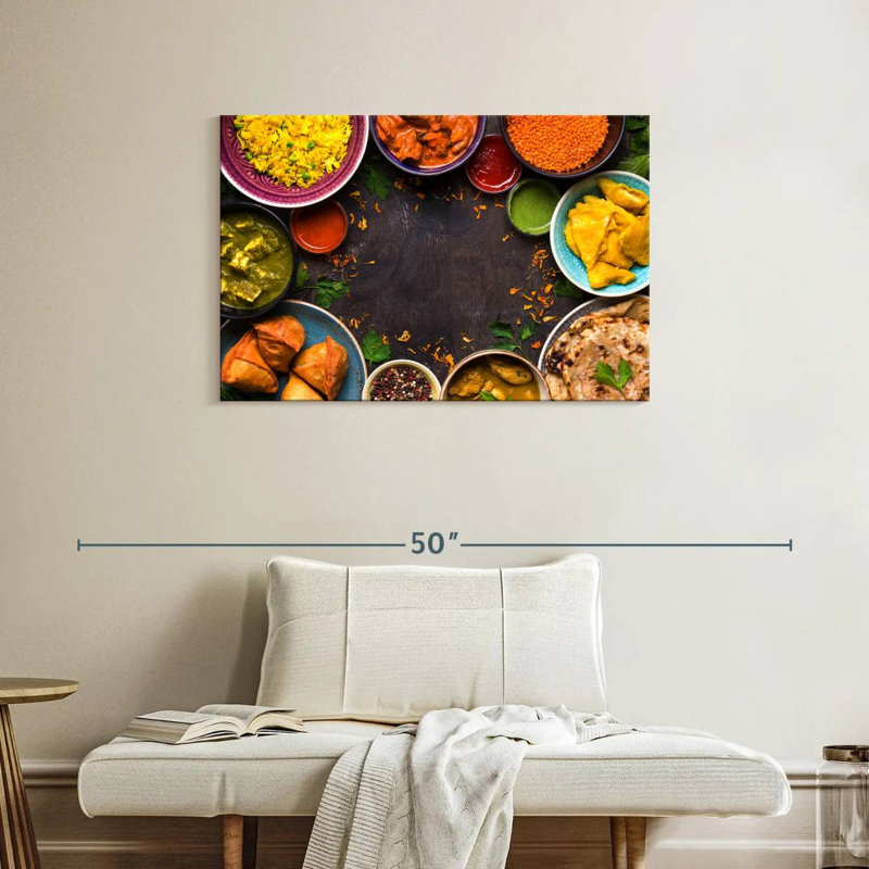 Assortiment de cuisine indienne, H 24 po x l 36 po