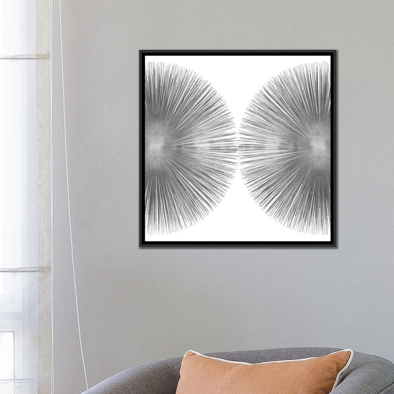 Silver Sunburst II, impression sur toile tendue, H 26 po x l 26 po x P 1,5 po, Toile tendue, Pas de tapis
