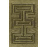 Orlie Hand Tufted Wool Geometric Area Rug in Brown
