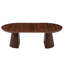 Table basse en bois ronde en bois, flexible et extensible, multifonctionnelle et peu encombrante, conception ovale tendance et pieds de table à lattes, table à thé ou bureau, table de salon moderne