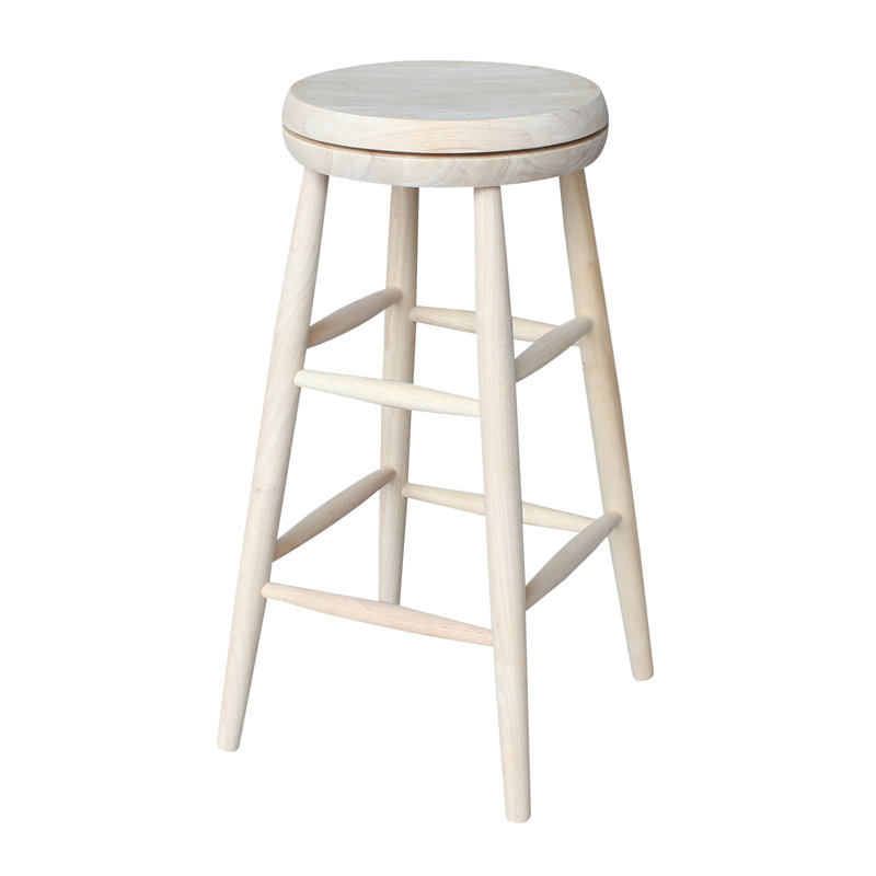  Bailey-Mai Swivel Solid Wood Stool, Bar Stool (30.3" Seat Height)