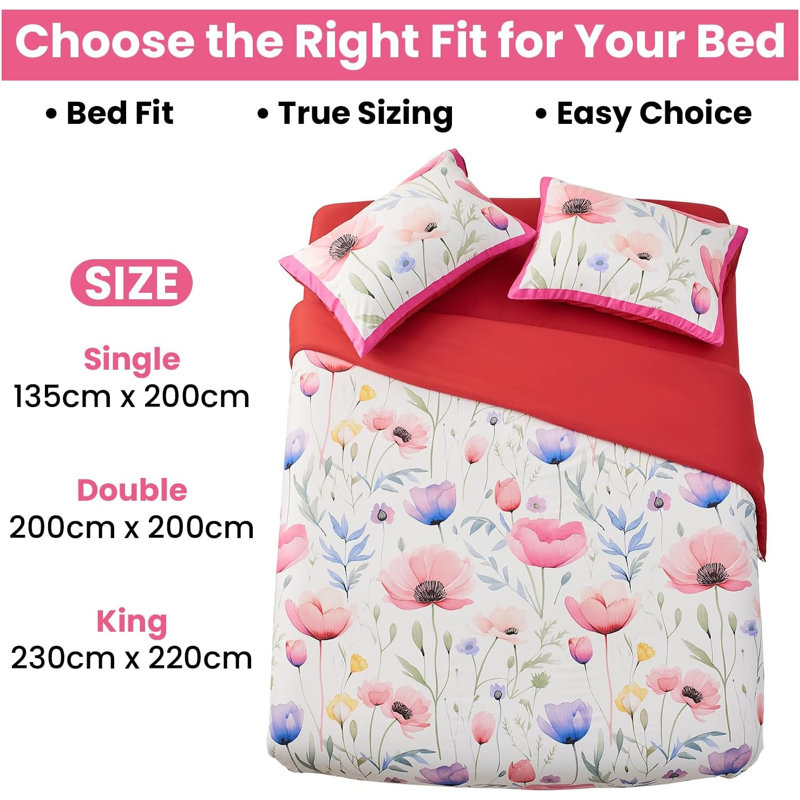Polyester Duvet Cover Set with Pillowcases Included, King Duvet Cover + 2 Standard Pillowcases