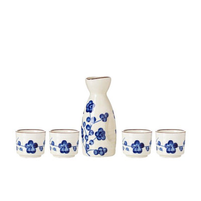 5-Piece Sake Set, Durable Ceramic Japanese Sake Set With 1 Carafe/Decanter/Tokkuri Bottle And 4 Ochoko Cups For Hot Or Cold Sake At Home Or Restaurant -  Wildon HomeÂ®, 6ED225A6858B44ED890E4939C505EE8F