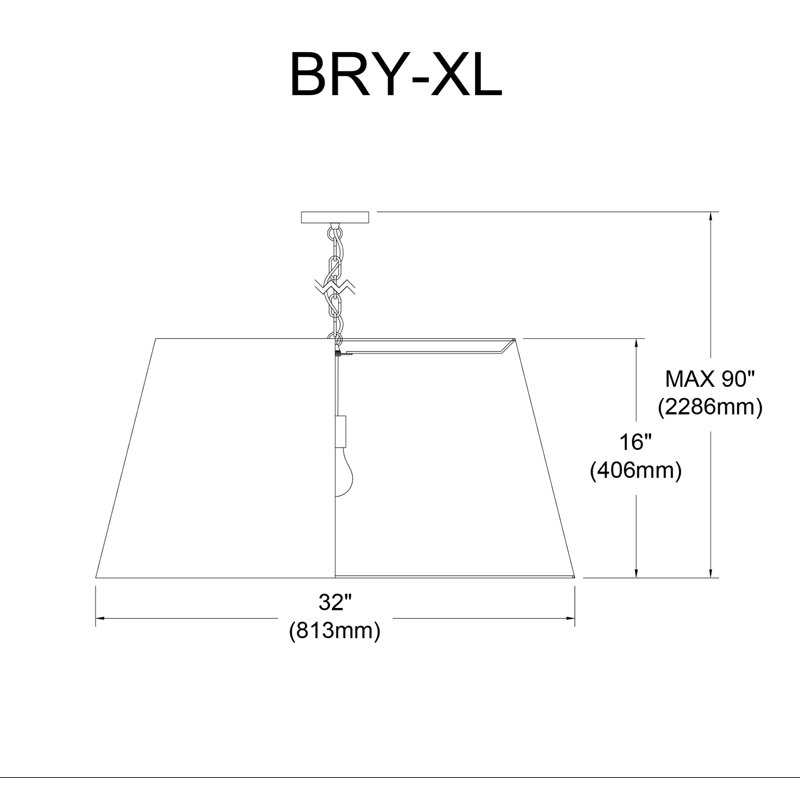 Luminaire suspendu cylindrique à 1 lumière Onald, H 16 po x l 32 po x P 32 po, Blanc / laiton vieilli, Laiton vieilli