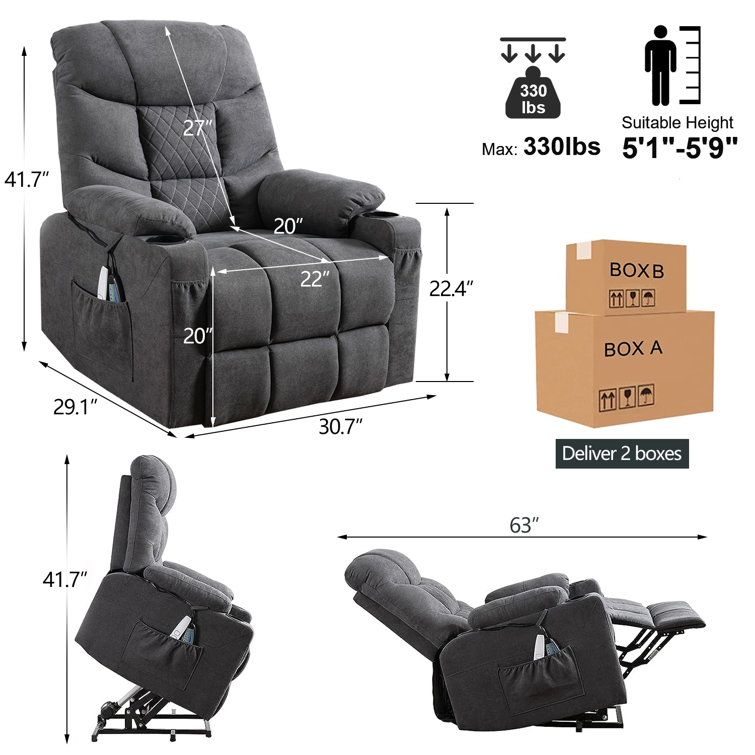 Alexa Power Lift Recliner Chair with Heat and Massage Lift Chair for Elderly Latitude Run