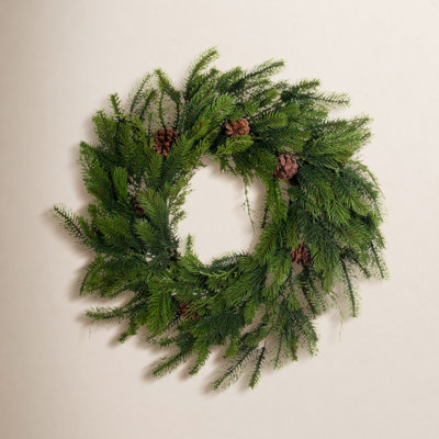 Faux Pine Polyethylene Plastic Wreath