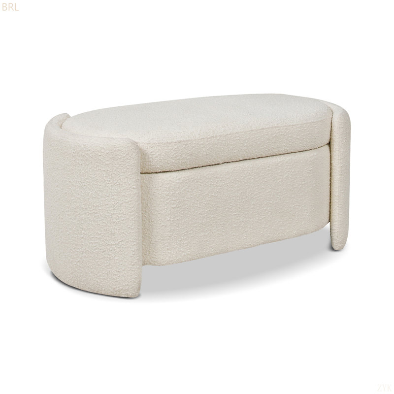 Banc de rangement ovale rembourré Fuji