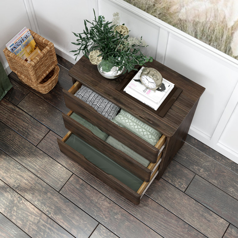 Aviva Kids Solid Wood 3-Drawer Dresser, Barnwood Brown