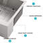 Évier de cuisine Farmhouse - Évier de cuisine à cuve simple en acier inoxydable 30 po x 21 po x 10 po à tablier frontal à cuve profonde de calibre 16