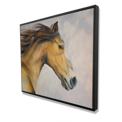 Proud Steed with Mane in Wind - Farmhouse Living Room Canvas
