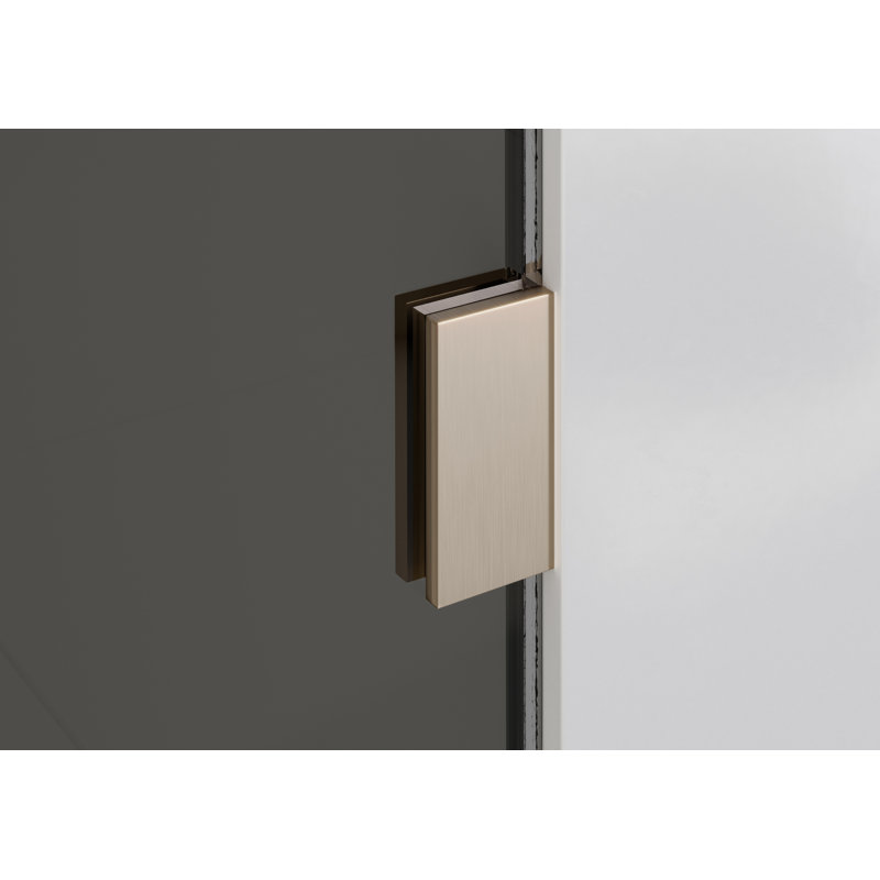 Ursa 30 in. x 78 in. Fully Frameless Gray Tinted Single Fixed Shower Panel, Brushed Bronze