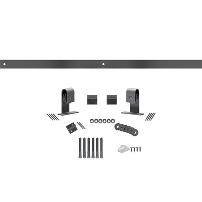 Premium J-Top Mount Steel Single Door Barn Door Hardware Kit Standard Single