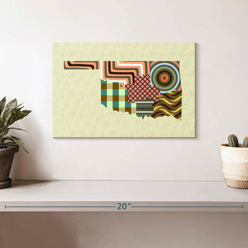 Aliaz Oklahoma State Map, 8" H x 12" W