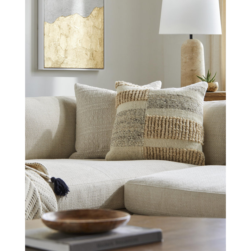 Coussin réversible Sand Dunes, Mélange de duvet, H 22 po x l 22 po