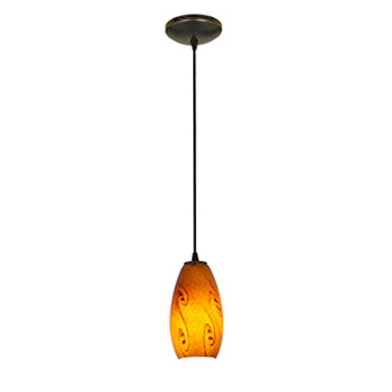 Baur 1 - Light Single Pendant, Red Sky, Oil Rubbed Bronze