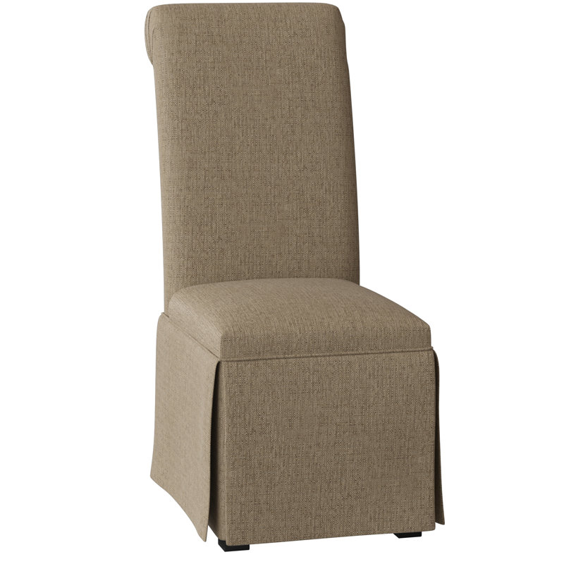 Susanna 20.25'' H Upholstered Side Chair, Black Satin, Walnut