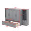Grand lit escamotable avec tablettes, tiroirs et port USB-843456959