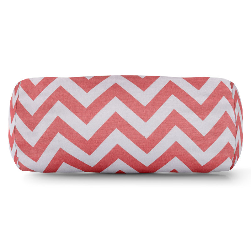 Coussin en coton à chevrons, Corail