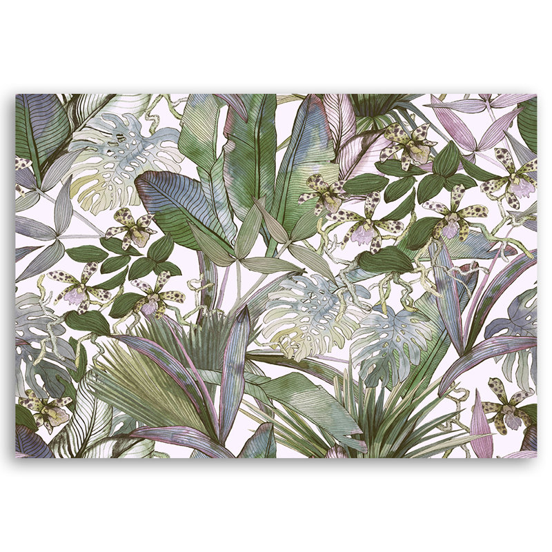 The Tropical Monstera Leaves - Wrapped Canvas Print, 80cm H x 120cm W