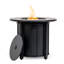 Table de foyer d'extérieur au gaz propane 30 po, foyer rond en acier de 50 000 BTU avec plateau en céramique grain de bois pour la terrasse extérieure - noir