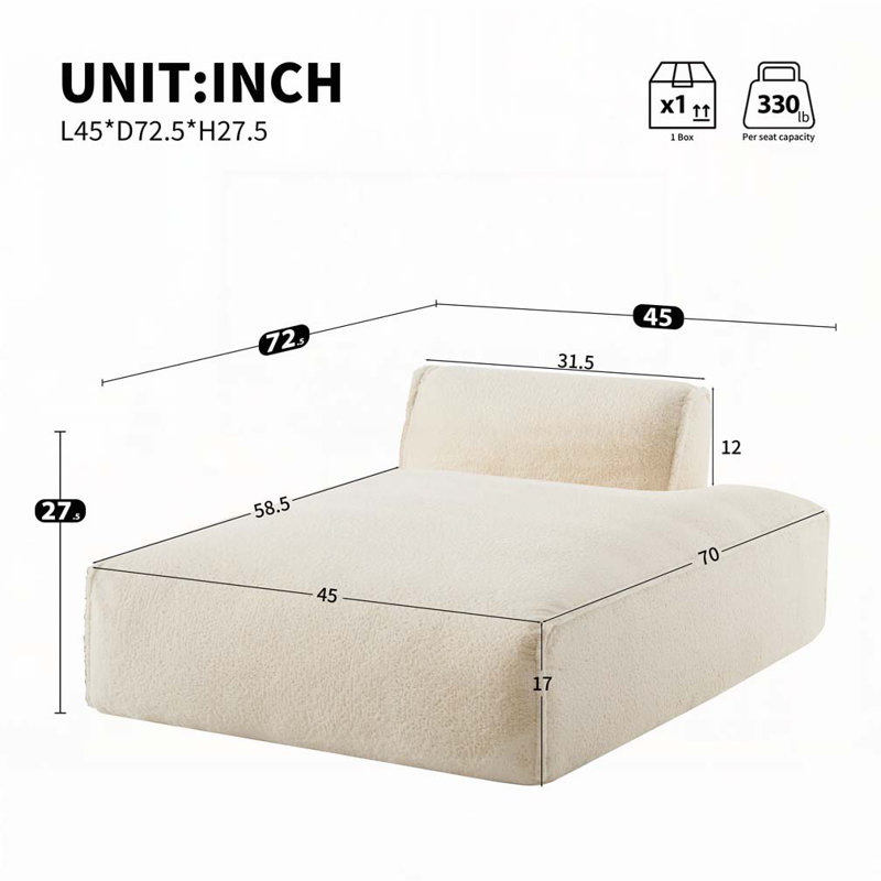 Canapé modulaire surdimensionné 72 ", Beige