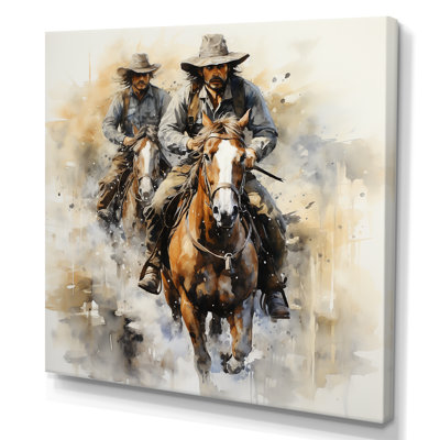 Blanc et brun, Cowboys de Bronco II - art mural