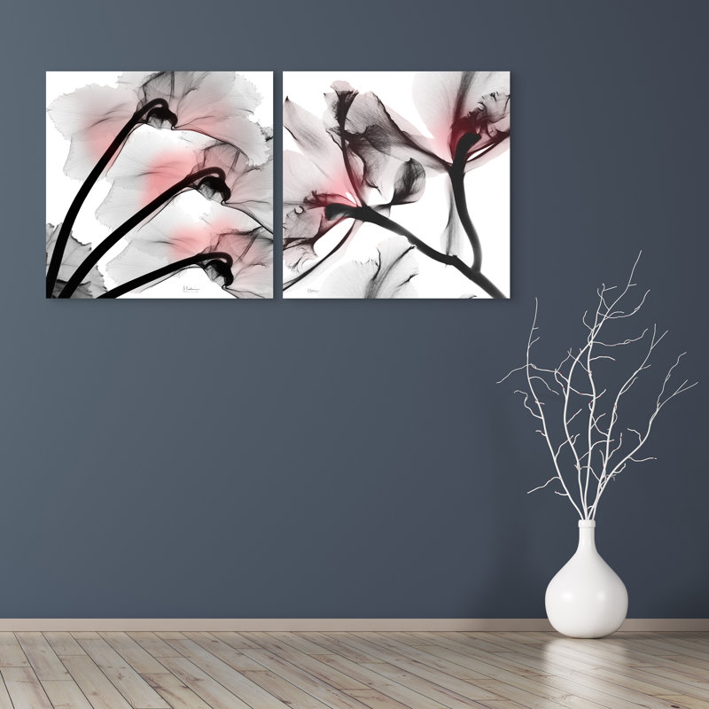 Coral Lustre 1 et 2 - 2 pièces sans cadre sur verre