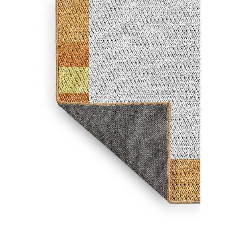 Tapis blanc/brun à motif à motif, Rectangle 5 pi x 7 pi