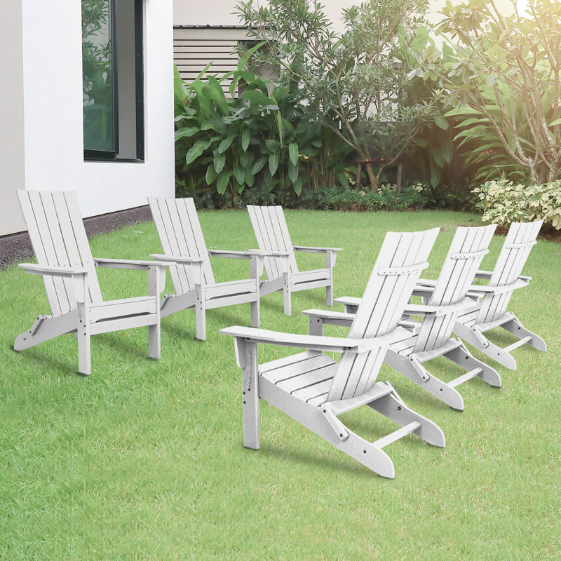 Ensemble de 6 chaises pliantes Durapatio Adirondack, Blanc
