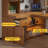 Brown L-Shaped Solid Wood with 1 drawers writing desk-118511598-118511599
