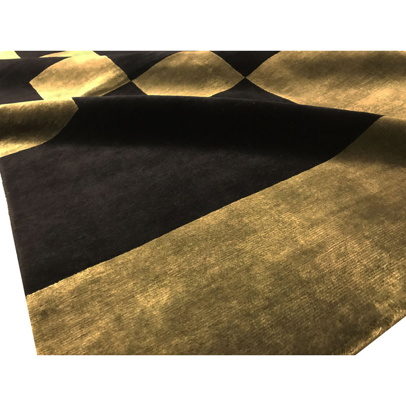 Hand-Knotted Wool BLACK Area Rug