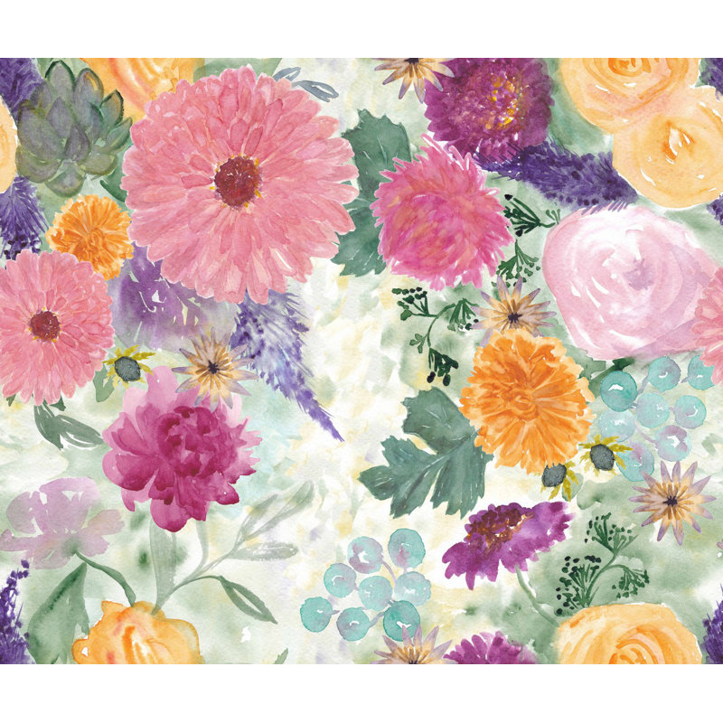 Rouleau de papier peint floral L 10,4 pi x l 125 po