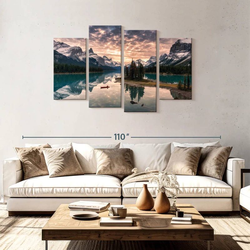 Alvord Canoeing On Maligne Lake, 48" H x 75" W