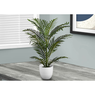 28" Artificial For Utility Room, 12 Real Touch Leaves In 6" White Pot Tall Pot, Foyer
